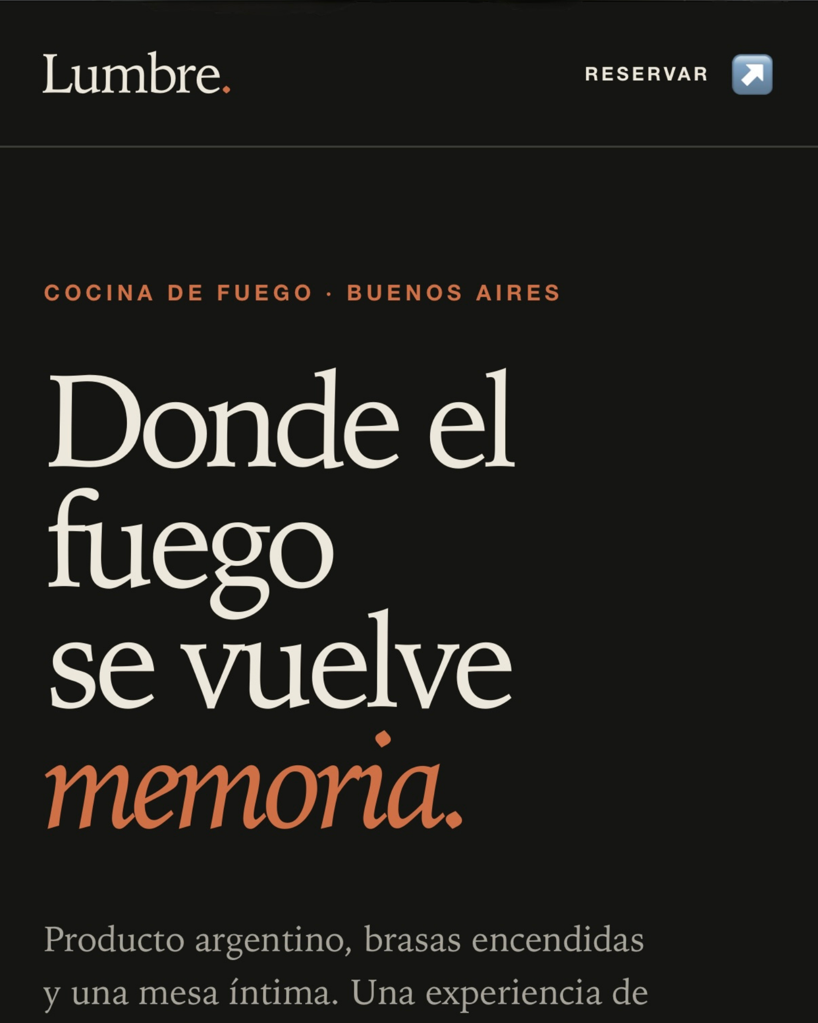 Vista previa del proyecto Lumbre Cocina y Fuego